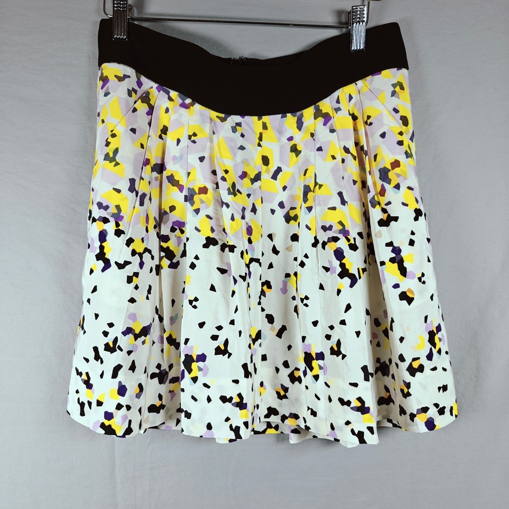 Diane von Furstenberg silk DVF Geometric Abstract Mini Skirt Pockets Size 4